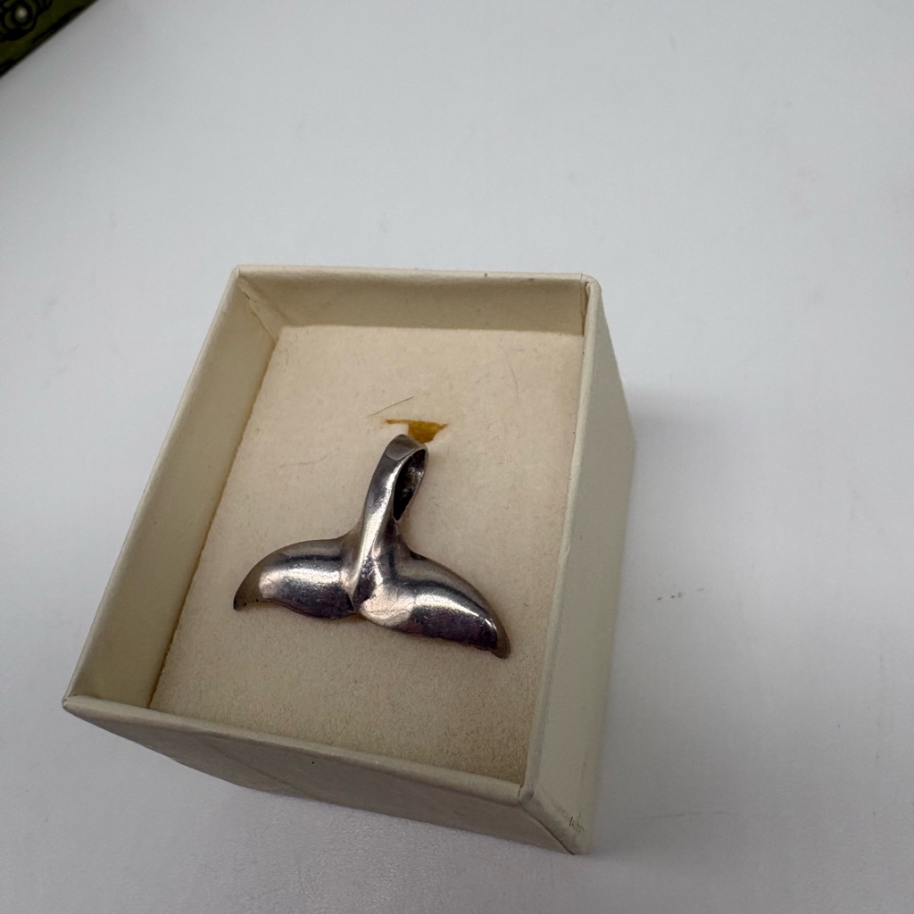 Dolphin Whale Tale Sterling Silver Pendant
